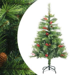 vidaXL Sapin de No&euml;l artificiel avec pommes de pin et baies 150 cm