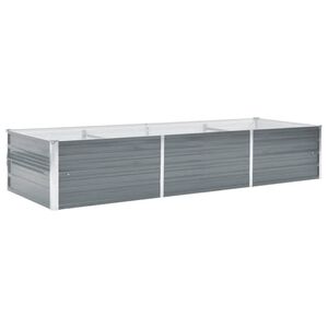 vidaXL Lit sur&eacute;lev&eacute; de jardin Acier galvanis&eacute; 240x80x45 cm Gris