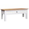 vidaXL Table basse Blanc 100x60x43,5 cm Pin massif Assortiment Panama