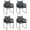 vidaXL Ensemble &agrave; manger de jardin 5 pcs PVC r&eacute;sine tress&eacute;e noir