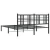 vidaXL Cadre de lit métal sans matelas avec tête de lit noir 150x200cm