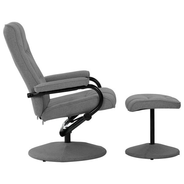 vidaXL Fauteuil inclinable avec repose-pieds gris clair tissu