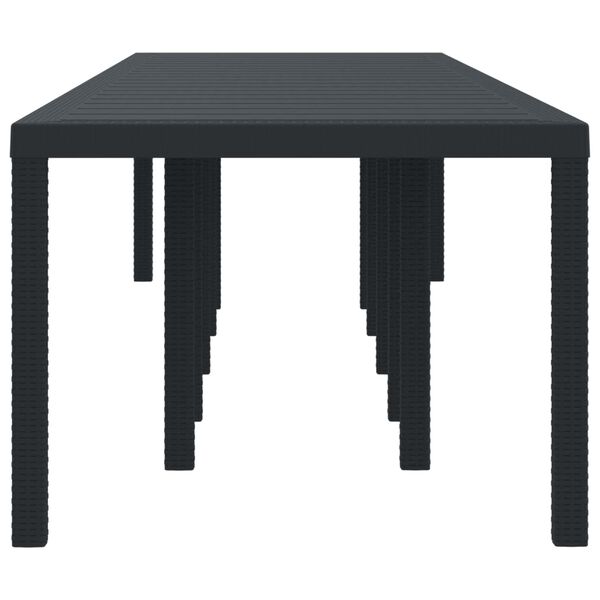 vidaXL Table de Jardin Anthracite 350 x 100 x 74 cm polyrotin