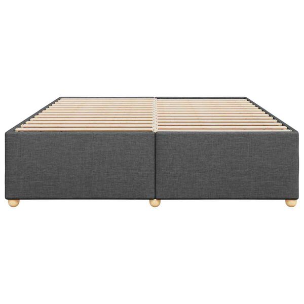 vidaXL Cadre de lit sans matelas gris foncé tissu