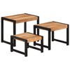 vidaXL Tables gigognes 3 pcs Bois solide