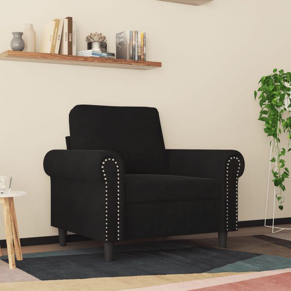 vidaXL Fauteuil Noir 60 cm Velours