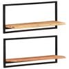 vidaXL &Eacute;tag&egrave;res murales 2 pcs 80x25x35 cm Bois d'acacia et acier