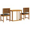 vidaXL Ensemble bistro de jardin 3 pcs Marron Bois d'Acacia Massif