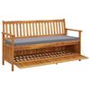 vidaXL Banc de rangement de jardin avec coussin 148 cm Bois d'acacia