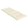 vidaXL Coussins de chaise de jardin dossier haut lot de 4 cr&egrave;me tissu