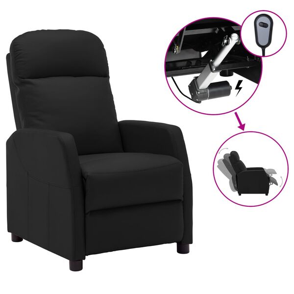 vidaXL Fauteuil inclinable &eacute;lectrique noir similicuir