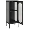 vidaXL Buffet noir 40x35x105 cm verre et acier