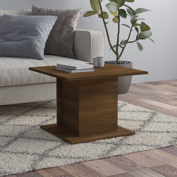 vidaXL Table basse chêne marron 55,5x55,5x40 cm bois d'ingénierie