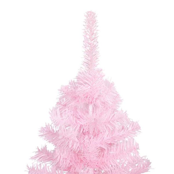 vidaXL Arbre de No&euml;l artificiel pr&eacute;-&eacute;clair&eacute; et boules rose 240 cm PVC