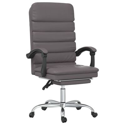 vidaXL Fauteuil de massage inclinable de bureau gris similicuir