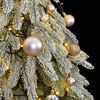vidaXL Sapin de No&euml;l artificiel 150 LED&boules&neige floqu&eacute;e 150 cm