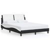 vidaXL Cadre de lit sans matelas Zadar noir et blanc 137x190 cm similicuir