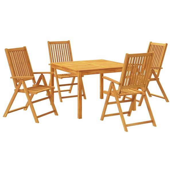 vidaXL Ensemble &agrave; manger de jardin 5 pcs Bois d'acacia solide