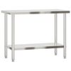 vidaXL Table de travail de cuisine 110x55x85 cm acier inoxydable