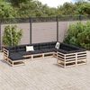vidaXL Salon de jardin 10 pcs avec coussins bois de pin massif