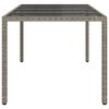 vidaXL Table de jardin Gris 190x90x75 cm Verre tremp&eacute;/r&eacute;sine tress&eacute;e