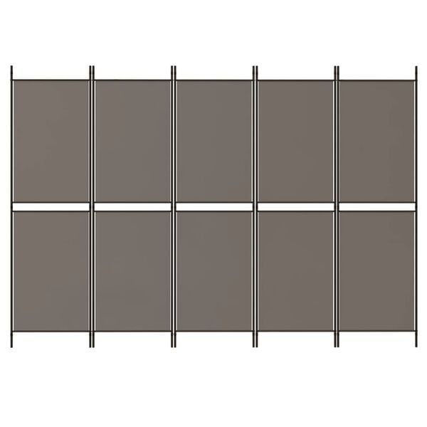 vidaXL Cloison de s&eacute;paration 5 panneaux Anthracite 250x200 cm Tissu