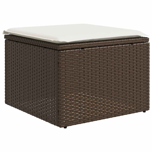 vidaXL Salon de jardin avec coussins 2pcs marron résine tressée acacia