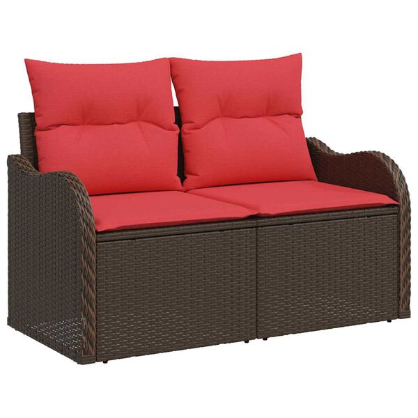 vidaXL Ensemble de Canapés avec coussin 8 pcs Marron polyrotin