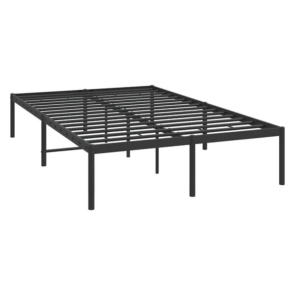 vidaXL Cadre de lit m&eacute;tal sans matelas noir 135x190 cm