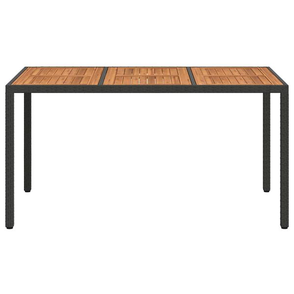 vidaXL Table de Jardin Noir 150 x 90 x 75 cm polyrotin