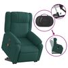 vidaXL Fauteuil inclinable de massage vert fonc&eacute; tissu