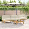 vidaXL Ensemble de Canap&eacute;s Uni 4 pcs Cr&egrave;me Bois d'Acacia Massif