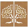 vidaXL Décorations murales jardin 2 pcs 105x55 cm design d'arbre