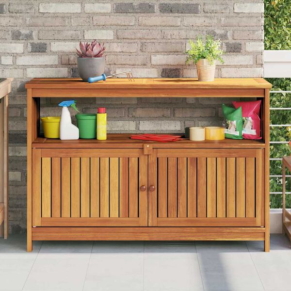 vidaXL Table console de jardin 110x35x75 cm bois massif d'acacia