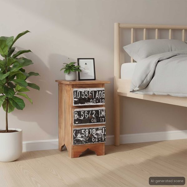 vidaXL Table de chevet 30x30x51 cm bois d'acajou massif