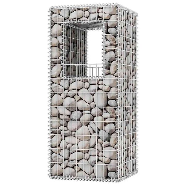 vidaXL Jardinière/Poteau de panier gabion 2 pcs Acier 50x50x120 cm