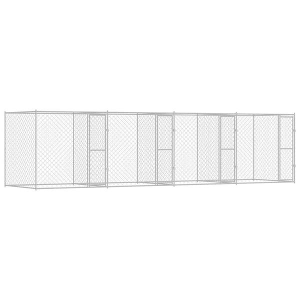 vidaXL Cage pour chien Argent 800 x 200 x 200 cm Acier galvanisé