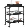 vidaXL Chariot de cuisine noir 81,5x41x92,5 cm bois d'ingénierie