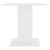 vidaXL Table à manger Blanc 80x80x75 cm bois d'ingénierie