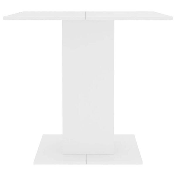 vidaXL Table à manger Blanc 80x80x75 cm bois d'ingénierie