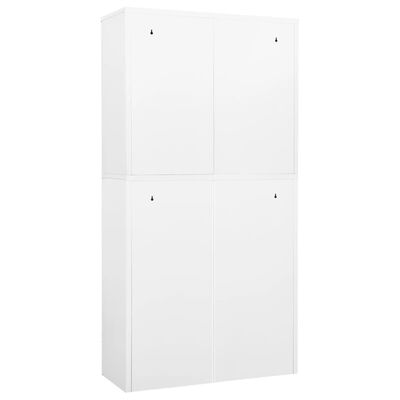 vidaXL Armoire de bureau Blanc 90x40x180 cm Acier et verre trempé