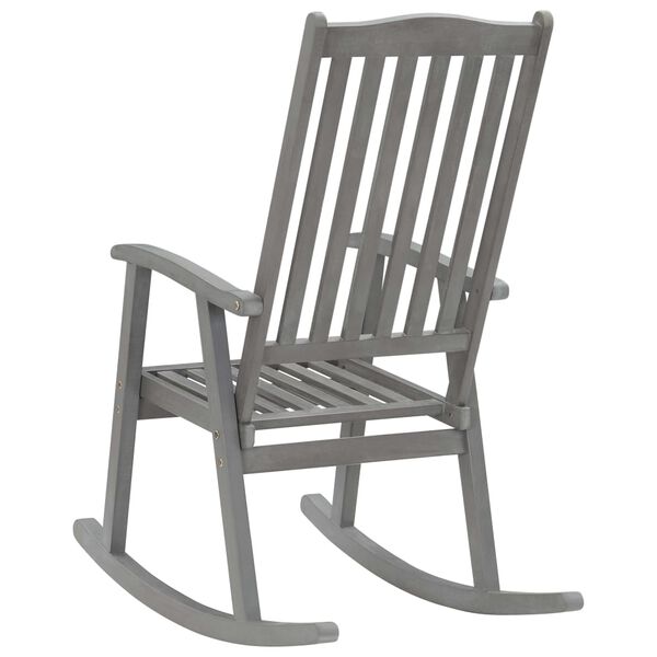 vidaXL Chaise &agrave; bascule gris bois d'acacia massif