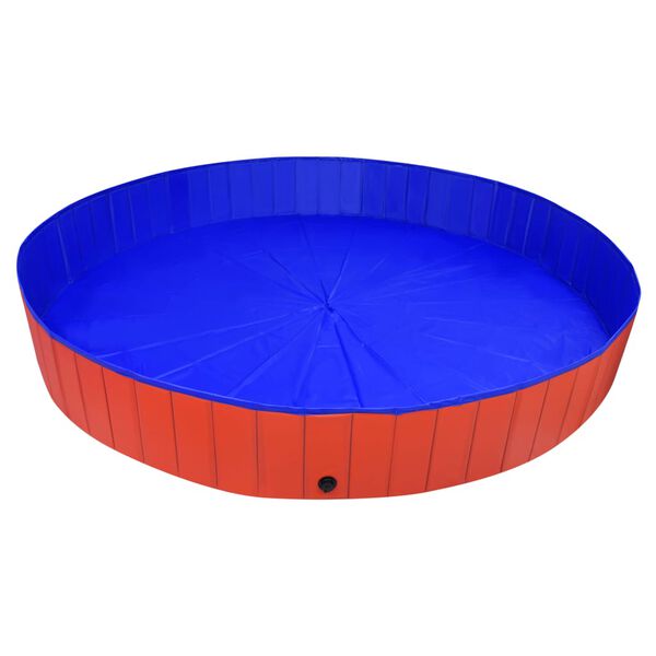 vidaXL Piscine pliable pour chiens Rouge 300x40 cm PVC