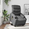 vidaXL Fauteuil inclinable de massage électrique gris similicuir