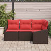 vidaXL Ensemble de Canap&eacute;s avec coussin 4 pcs Marron polyrotin
