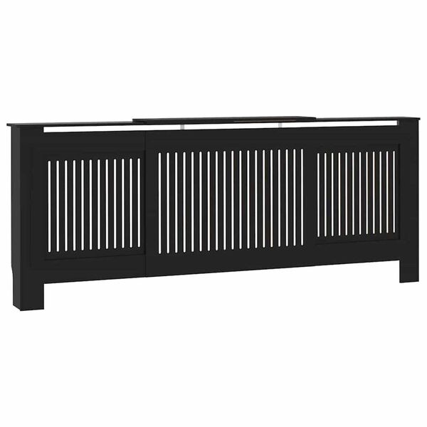 vidaXL Cache-Radiateur 2 pcs Noir 205 x 20,5 x 81,5 cm
