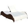 vidaXL Chaise longue double avec coussin R&eacute;sine tress&eacute;e Marron