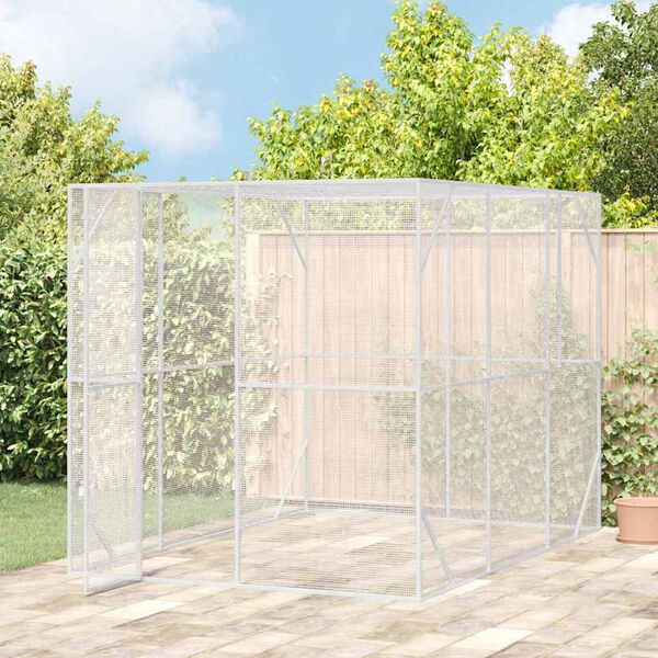 vidaXL Cage pour oiseaux Anthracite 210 x 304 x 213 cm Acier galvanis&eacute;