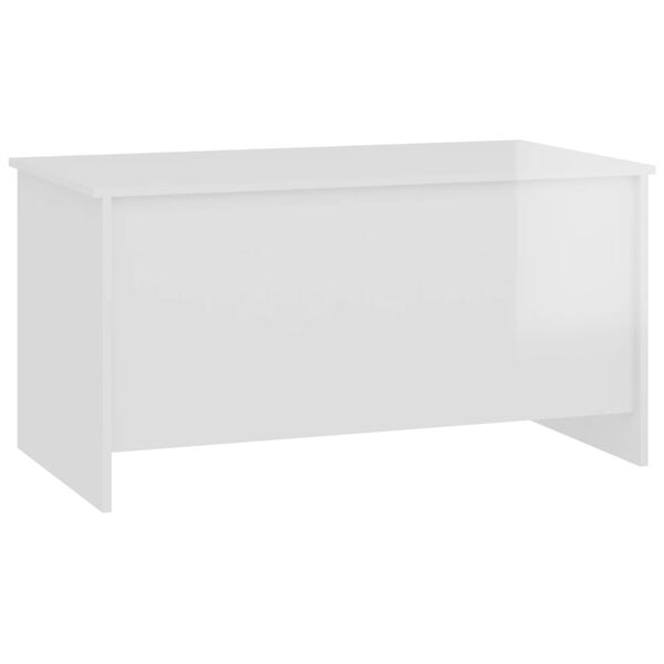 vidaXL Table basse blanc brillant 102x55,5x52,5 cm bois d'ingénierie