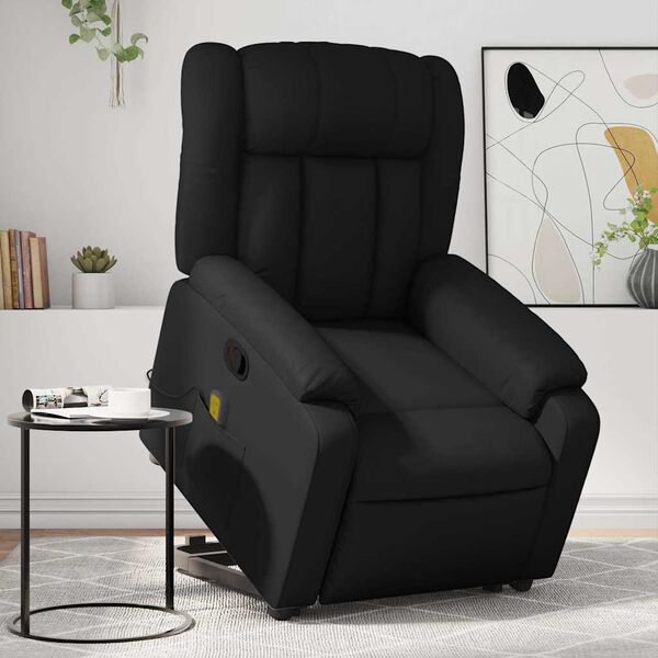 vidaXL Fauteuil inclinable de massage noir similicuir